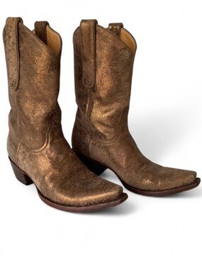 Old Gringo Metallic Gold/Bronze Leather Western Cowgirl Boots Size 6